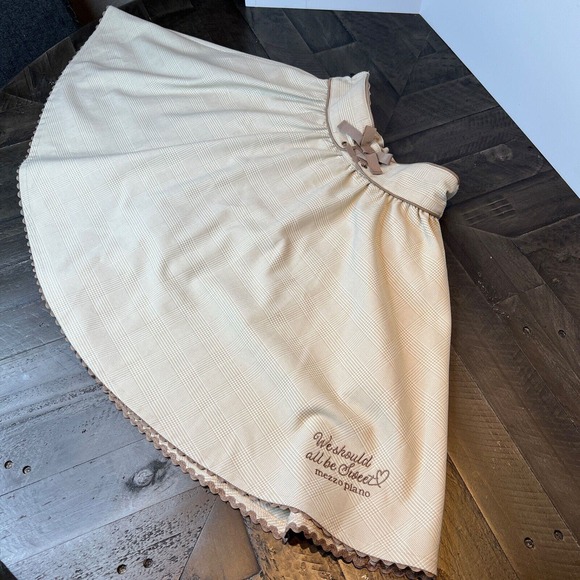 MIZZO PIANO JUNIOR GIRL CLASSY BEIGE SKIRT WITH INNER SHORTS & two side pocket - Picture 4 of 12